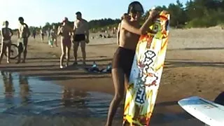 کوس بچه candid, برهنه, نوجوان بور, ساحل